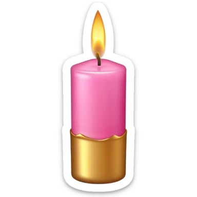 pink with goldtones candle sticker