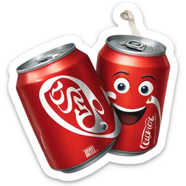 Toasting coca cola cans sticker