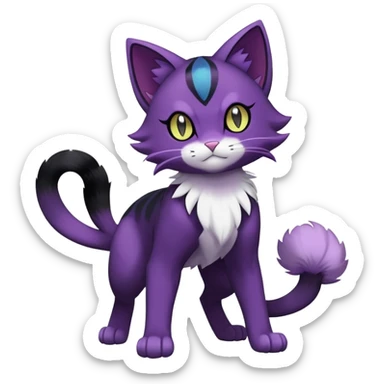 Purrloin-Delcatty-Pokémon-Fakémon-hybrid-creature (full body) sticker