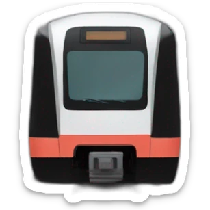 modern Moscow metro train, front view, black color  sticker