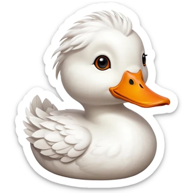 white duck emoji, with orange beak sticker