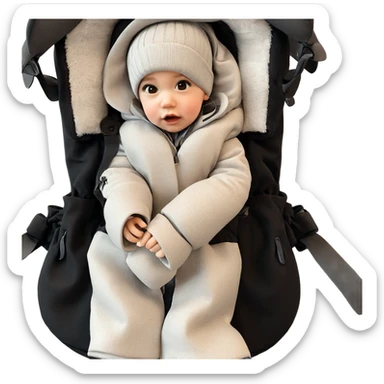 winter girl in coat hat sticker