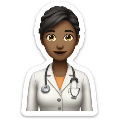 science young female  teacher with white skin dark hair brown eyes big eyes sticker