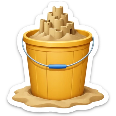 Bucket-shaped sand castle sticker