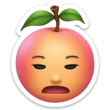 Peach with no face with a pink bow tied around it  sticker