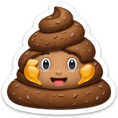 poop with no face sticker