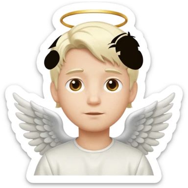 Blond white hair angel boy emoji sticker