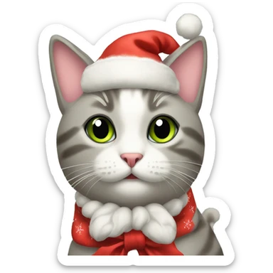 christmas cat with bows  sticker