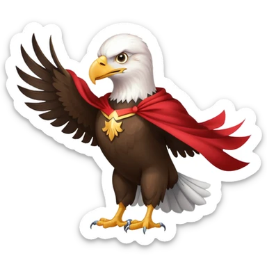 Bald eagle wearing a cape sticker