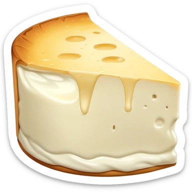 cinematic-realistic-brie-cheese-emoji,-featuring-a-creamy gooey center,-soft-ripened-cheese-with-a-delicate white rind-rendered-with-lifelike-detail-and-inviting,-natural-lightingwith a slide showing the gooey center sticker