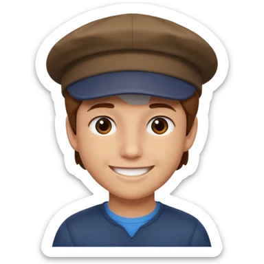 Un niño con gorra pelo castaño  sticker