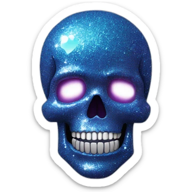Glitter skull sticker