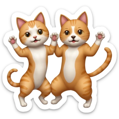 a cat and a dog breakdancing, energetic and fun sticker