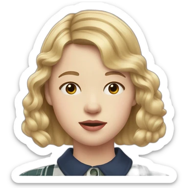 blonde Mia Goth with bangs preppy sticker