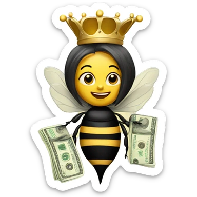 queen bee with money sticker