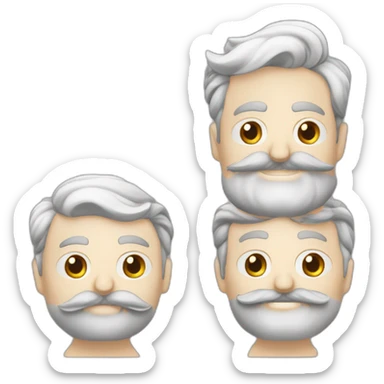 Homme blanc allemand à la moustache courte et aux cheveux  noir et plaquées vers l’avant  sticker