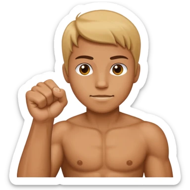 right fist in left palm sticker