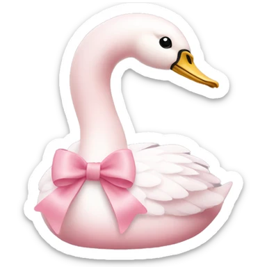 pastel pink swan with a light pink bow sticker
