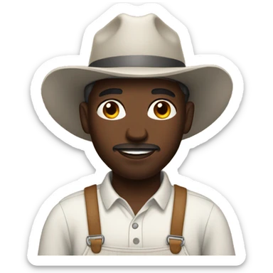 Black man in farm sticker
