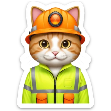 cat in hi-vis clothing sticker