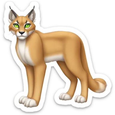 Lynx-Caracal-Fakemon-hybrid with orange points, green eyes brown toes, and short tail, full body sticker