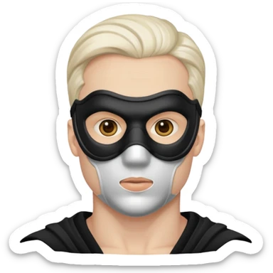 Make emoji of man attractive who wear fully  mask  and sigma mal sticker