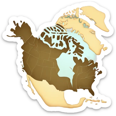 Map of north America  sticker