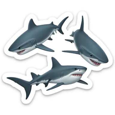 2 sharks sticker