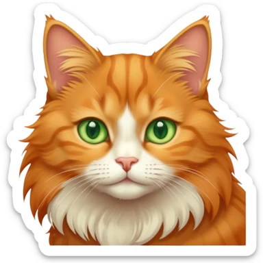 A cute orange tabby cat with green eyes sticker