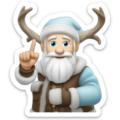 Father Frost shows hand sign of the horns sticker