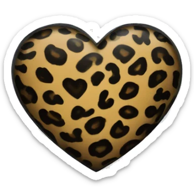 panter print heart  sticker
