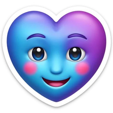Crie um emoji de coração degrade nas cores roxo e azul sticker