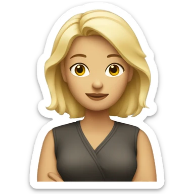 Blonde woman crossing arms sticker