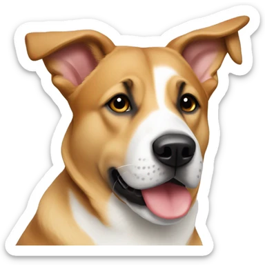 German Shephard/Pit Mix, Caramel and white sticker