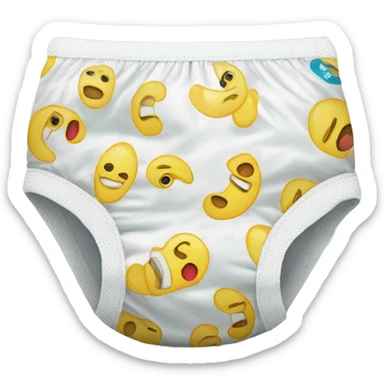 Plastic backed on diaper underwear sticker