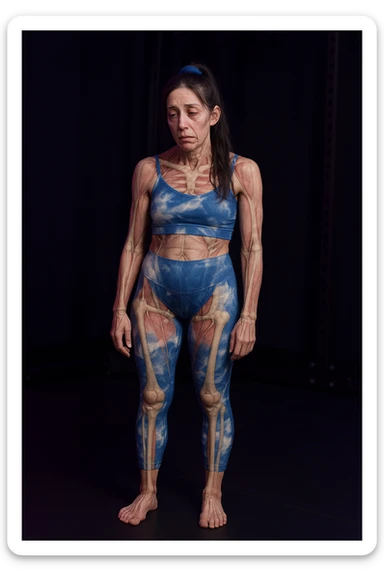 donna con stanchezza cronica frequenti in 3D realistica, donna stanca immagine anatomica sticker