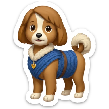 Bassotto seduto con vestito di lana sticker