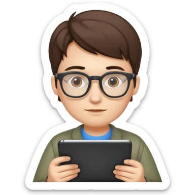 portrait of a software engineer writing code with glasses sticker