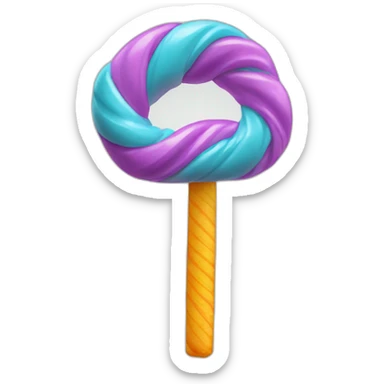 Small piece of candy wrapped in plastic or wax paper with twists on its ends sticker