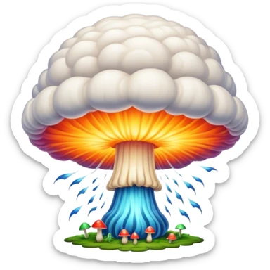 an intricate nuclear explosion with the funnel cloud  sticker