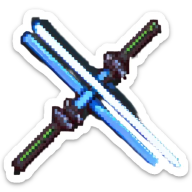 two crossed glowing lightsabers sticker