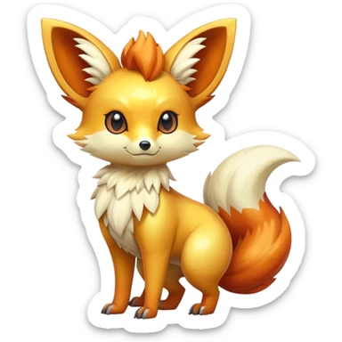 Shiny Fennekin-Vulpix-fusion-hybrid full body sticker