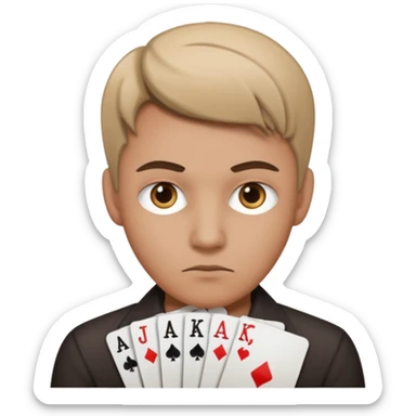 Poker face sticker