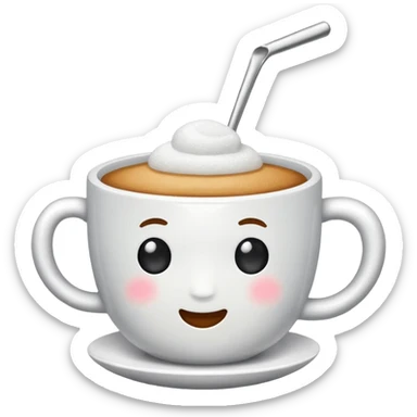 Cup of white sugar sticker