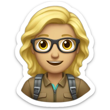 -A blond hiker entrepreneur sticker