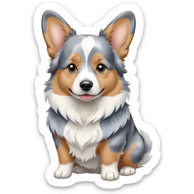 Blue Merle welsh corgi sticker