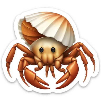 hermit crab with white shell sticker