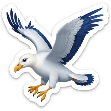 Albatross flying dark blue instead of black wings sticker