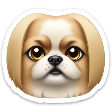 pekinese with short hair sticker