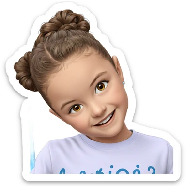 smiling girl with brown hair sticker